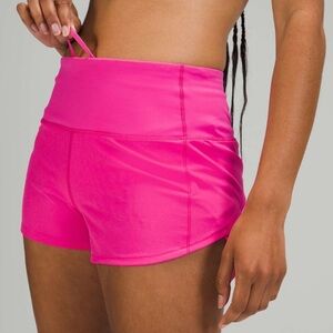 lululemon Sonic Pink High-Rise Speed Up Shorts - 2.5”